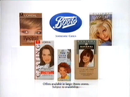 Boots hair color products commercial (1995).