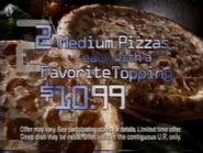 Domino's Pizza 2 Pizza Meal commercial (1999).