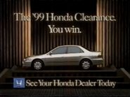 Honda Clearance Sale commercial (1999, 3).