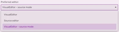 The different editor options available in your "Preferences" page and under the "Editing" tab