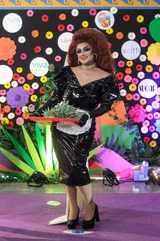 Look de la alfombra morada