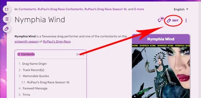 The "Edit" button can be found on the upper right corner of a Wiki page
