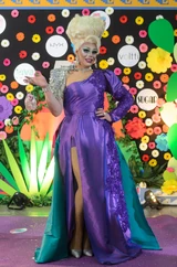 Look de la alfombra morada