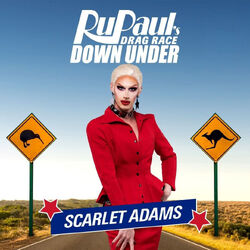 Drag scarlet race adams Redbubble logo