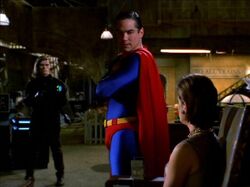 Superman and Lois facing Lex Jr.