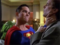 Superman confronting Tempus