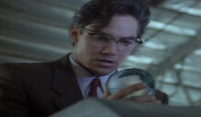 Clark with the globe