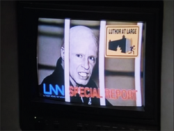 Lex on a news broadcast of his escape.