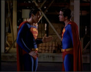 Superman meeting a clone of himself