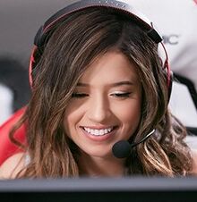 Pokimane, blue, girl, league of legends, lol, pink, poki, valorant,  videogames, HD phone wallpaper