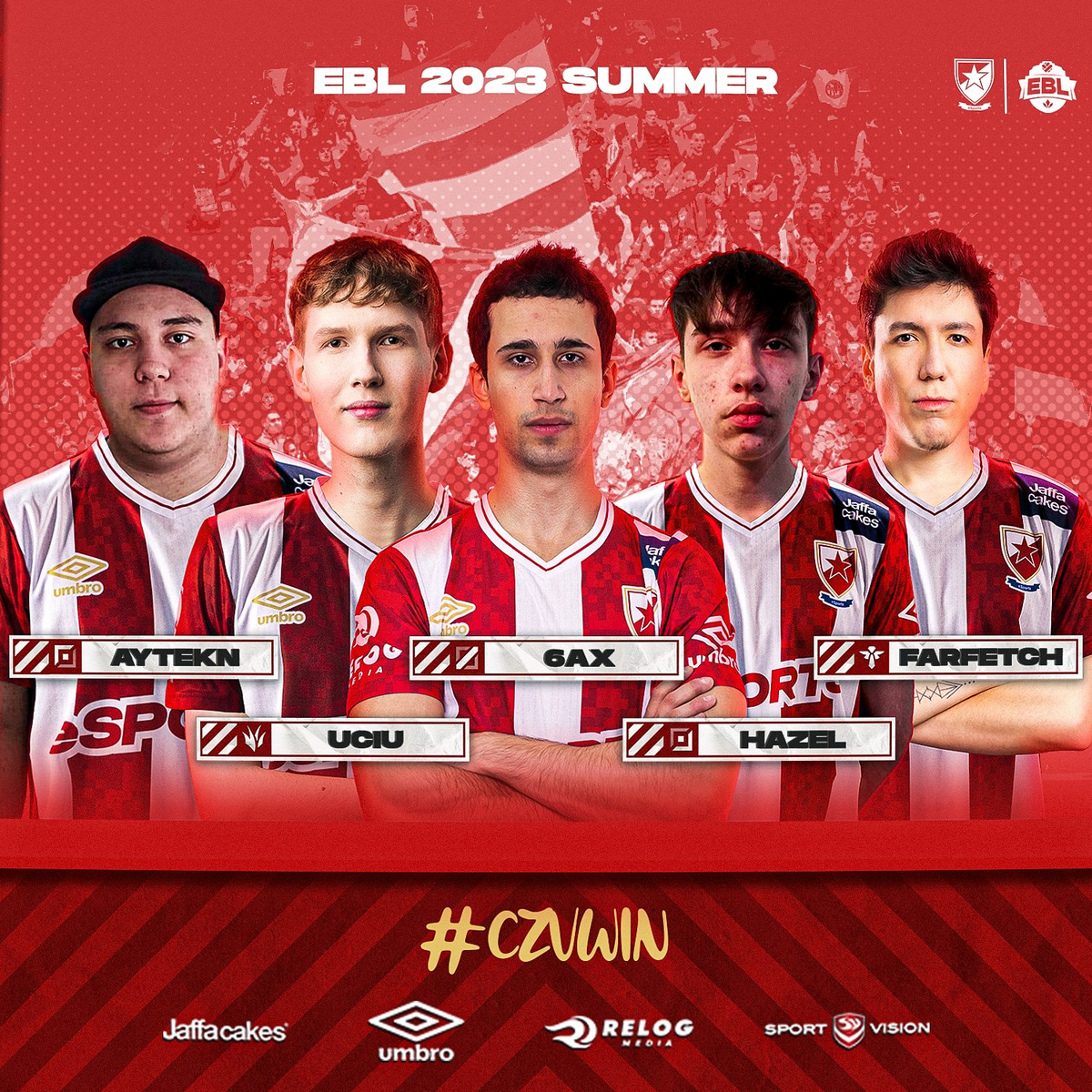 Visão geral da equipe de Crvena zvezda Esports LoL (CZV) e estatísticas dos  espectadores