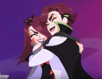 Mephisto and Praxina hugging