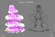 Queen of Ephedia: model sheet - back part
