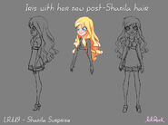 Iris with Short Hair (and Long Hair too), Model Sheet & Posings, From S01E19 “Shanila Surprise”3