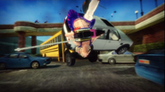 The bus crash cutscene