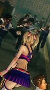 A horde of Zombies stampede towards Juliet