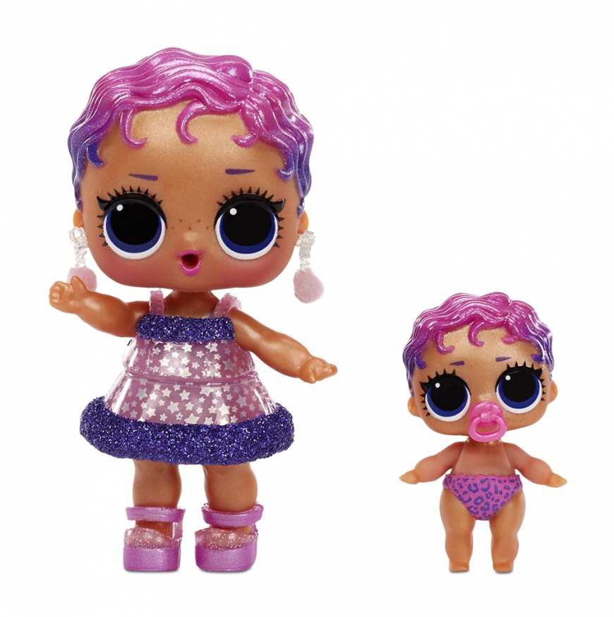 Lol doll with purple glitter hair top