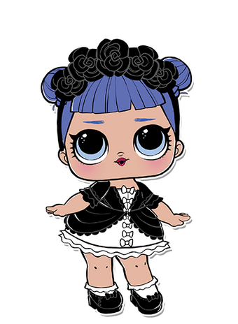 black and white hair lol doll