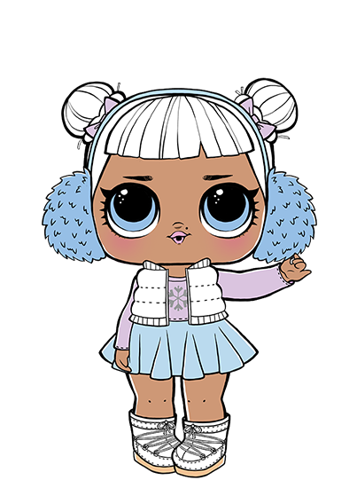 lol doll with white hair and pink bow