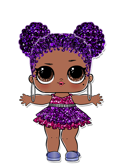 Purple glitter hair sales lol doll