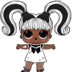 Black and white hair lol sale doll name