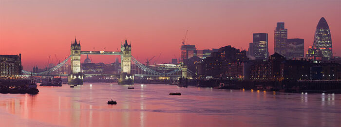 London Thames Sunset panorama - Feb 2008