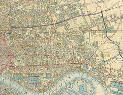 Stepney Area, part of Cross's New Plan Of London, 1853