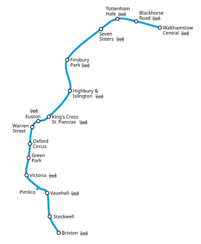 London Underground Victoria Line station list & map