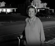 Gromdy at the age of 91 in April 1994, walking in her neighborhood.