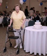 Gromdy on her 99th birthday in July 2001.
