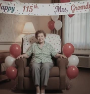 Gromdy on her 115th birthday in July 2017.