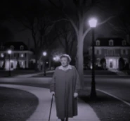 Gromdy on a walk outside in her neighborhood at the age of 89 in January 1992.