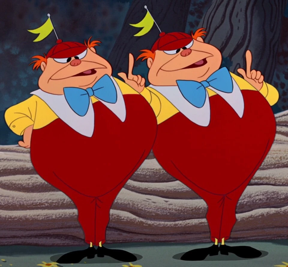 Близнецы из алисы в стране чудес фото Tweedledum and Tweedledee (1951) Wonderland Wiki Fandom