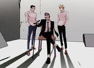 Gun & Goo standing beside Charles