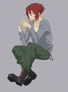 Domon in casual clothes.