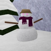 The snowman dressed like Tess