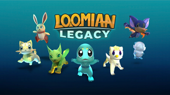 Promotional image of the seven Beginner Loomian species in .