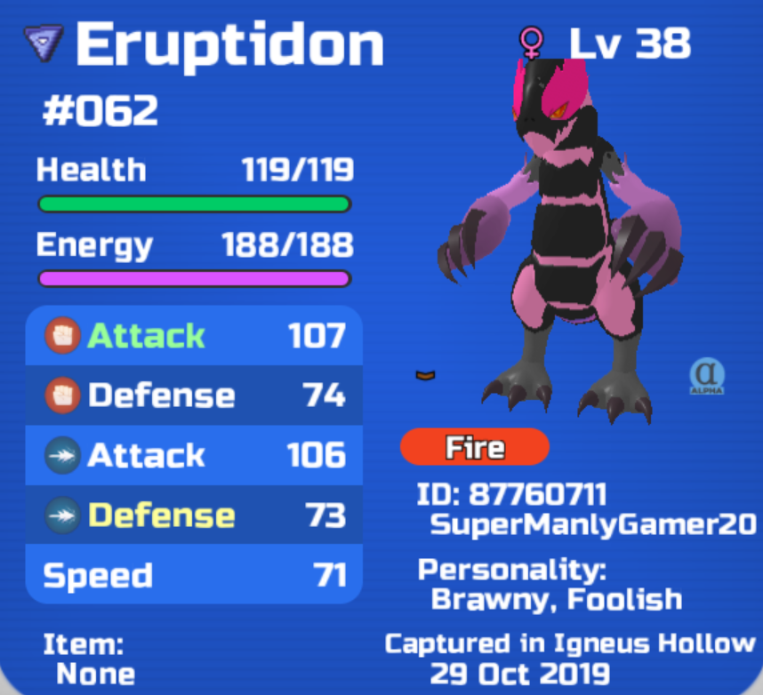 Eruptidon GOT!  Loomian•Legacy Amino