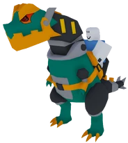 A player riding a Tyrecks.