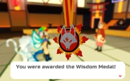 A player being awarded the Wisdom Medal.