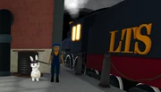 Reggie and his partner, Chewart, inside Cheshma Train Station.