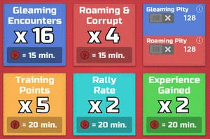 The LoomiBoosts available in the current version of the game.