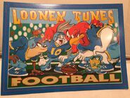 Looney Tunes Football Cartoon Classic vtg Tin Metal Sign Warner Brother 1990's