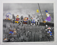 1999 Toon Art Looney Tunes Lunch Break Atop a Skyscraper Lithograph Print