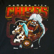 Vintage 1990s NFL Kansas City CHIEFS + Tasmanian Devil Looney Tunes Jostens Sportswear T-Shirt XL