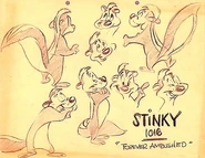 Pepé Le Pew model sheet (named "Stinky")