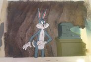 Production background with a Bugs Bunny cel