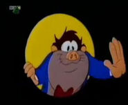 Taz dressed as Porky from Taz-Mania's "Willie Wombat's Deja Boo-Boo"