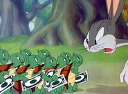 Bugs without his buckteeth at the ending