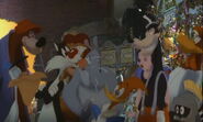 Sylvester next to Woody Woodpecker, Gray version of Marc Anthony, Foghorn Leghorn and the bottom Marvin the Martian